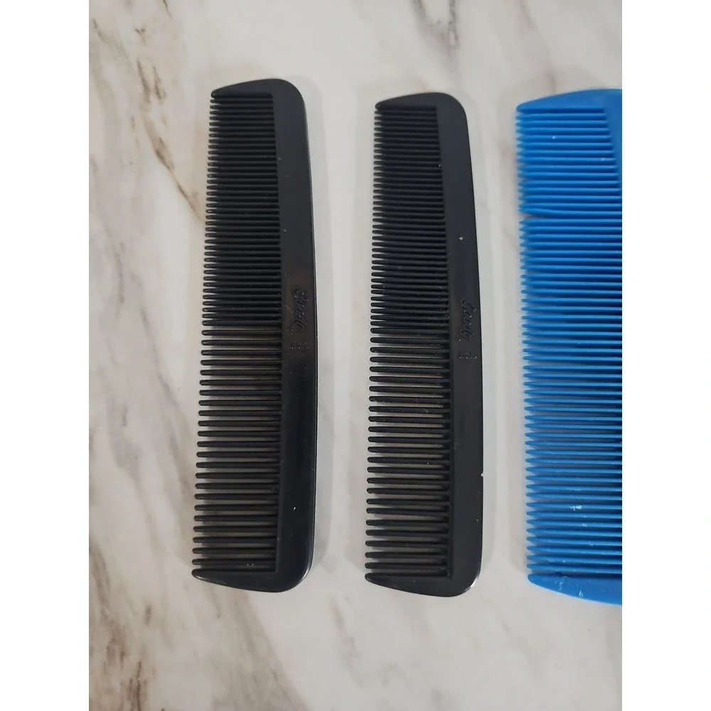 Vintage Goody Super And Pocket Combs Unbreakable Plastic Blue Black Purple